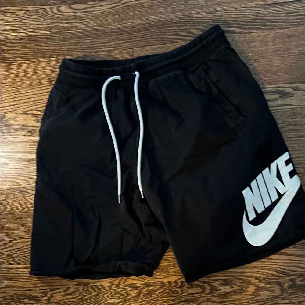 Nike Black Athletic Shorts with White Accents
